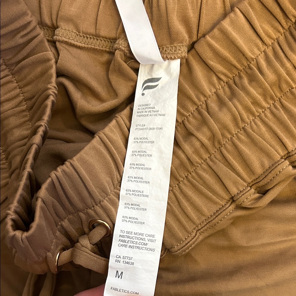 Fabletics Brown Drawstring Pants Medium - image 4